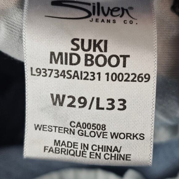 Silver Jeans Suki Mid Bootcut W29 L33 women’s distressed western rodeo boot - Picture 11 of 15